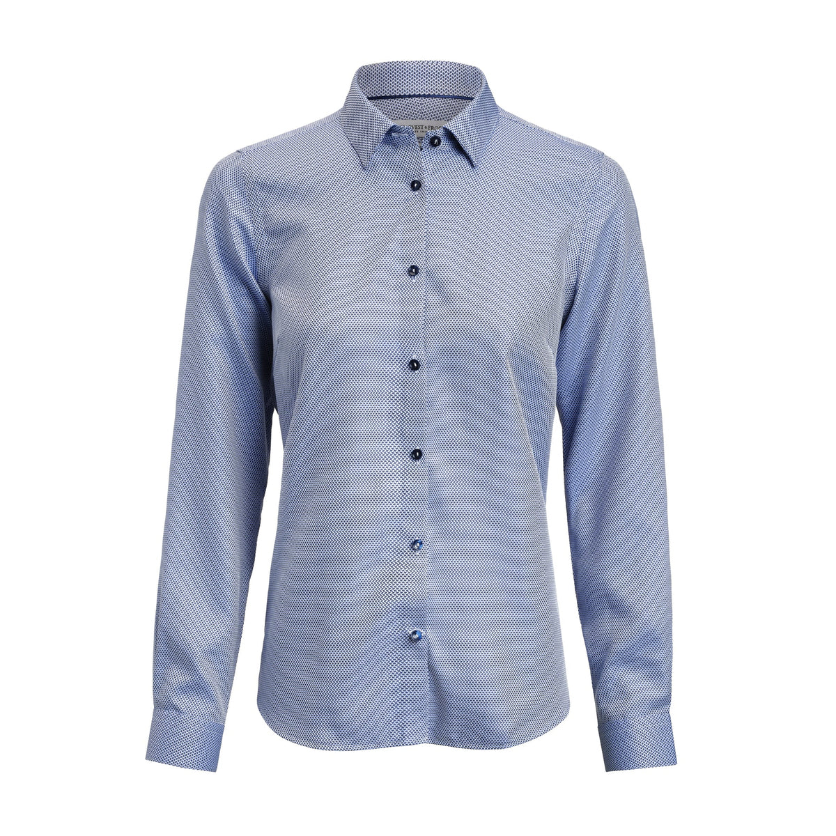 J.Harvest & Frost YB55 Jacquard Woman Contemporary Mittelblau, Vorderansicht