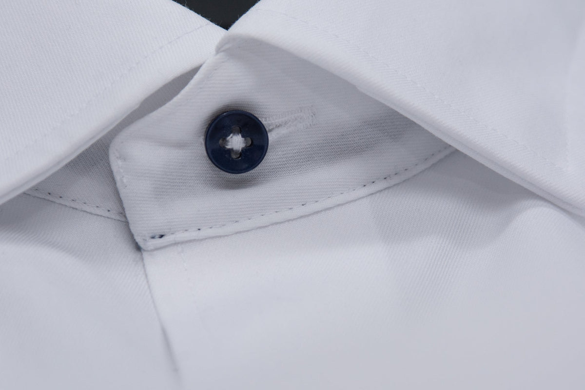 J.Harvest & Frost YB56 Twill Regular Weiss/Marineblau, Detailansicht
