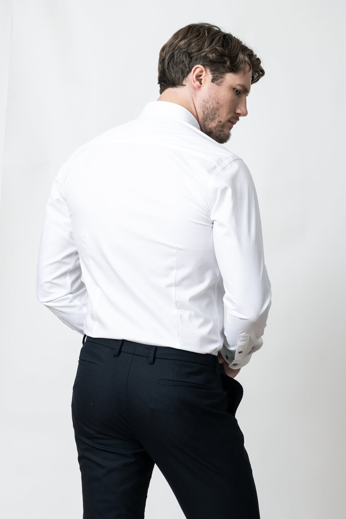 J.Harvest & Frost YB56 Twill Regular Weiss/Grau, Produktansicht