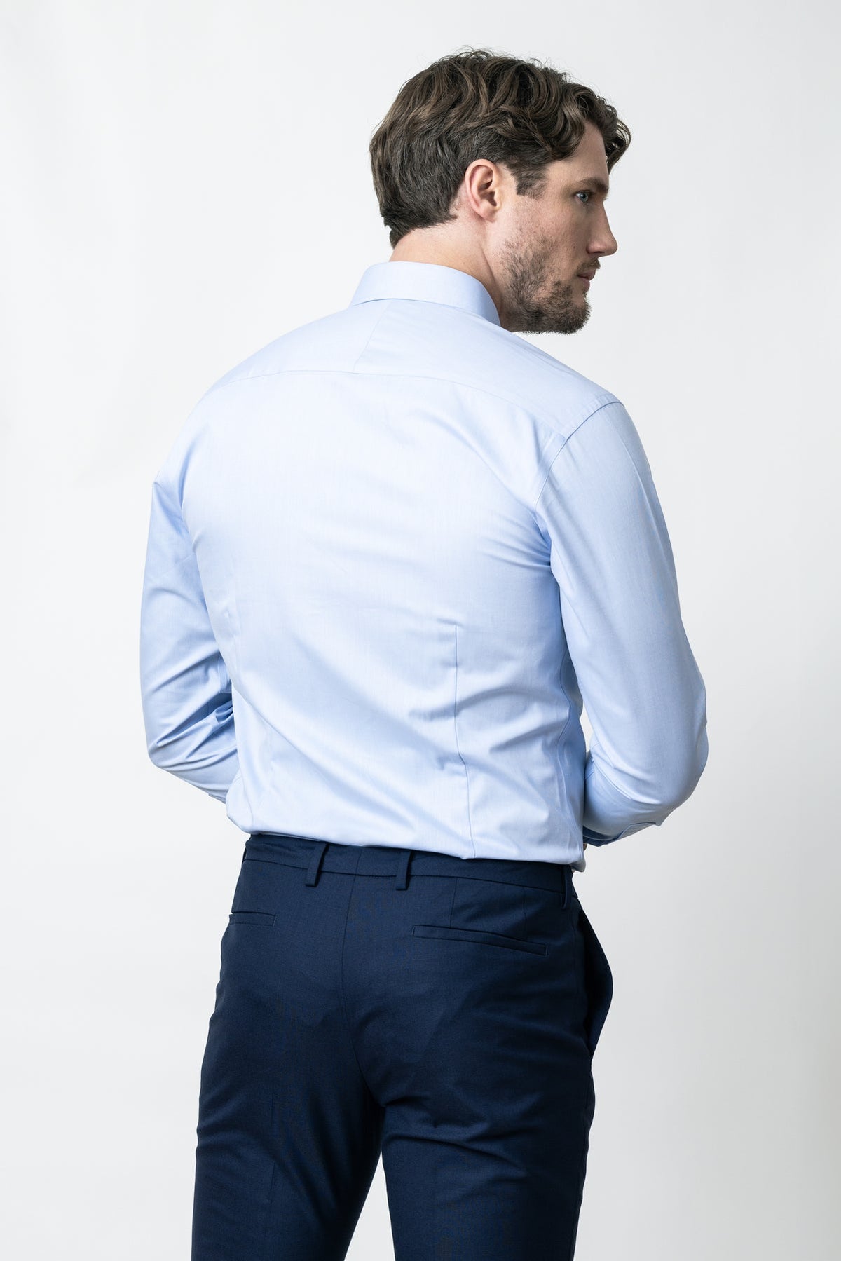 J.Harvest & Frost YB56 Twill Regular Himmelblau/Marineblau, Produktansicht