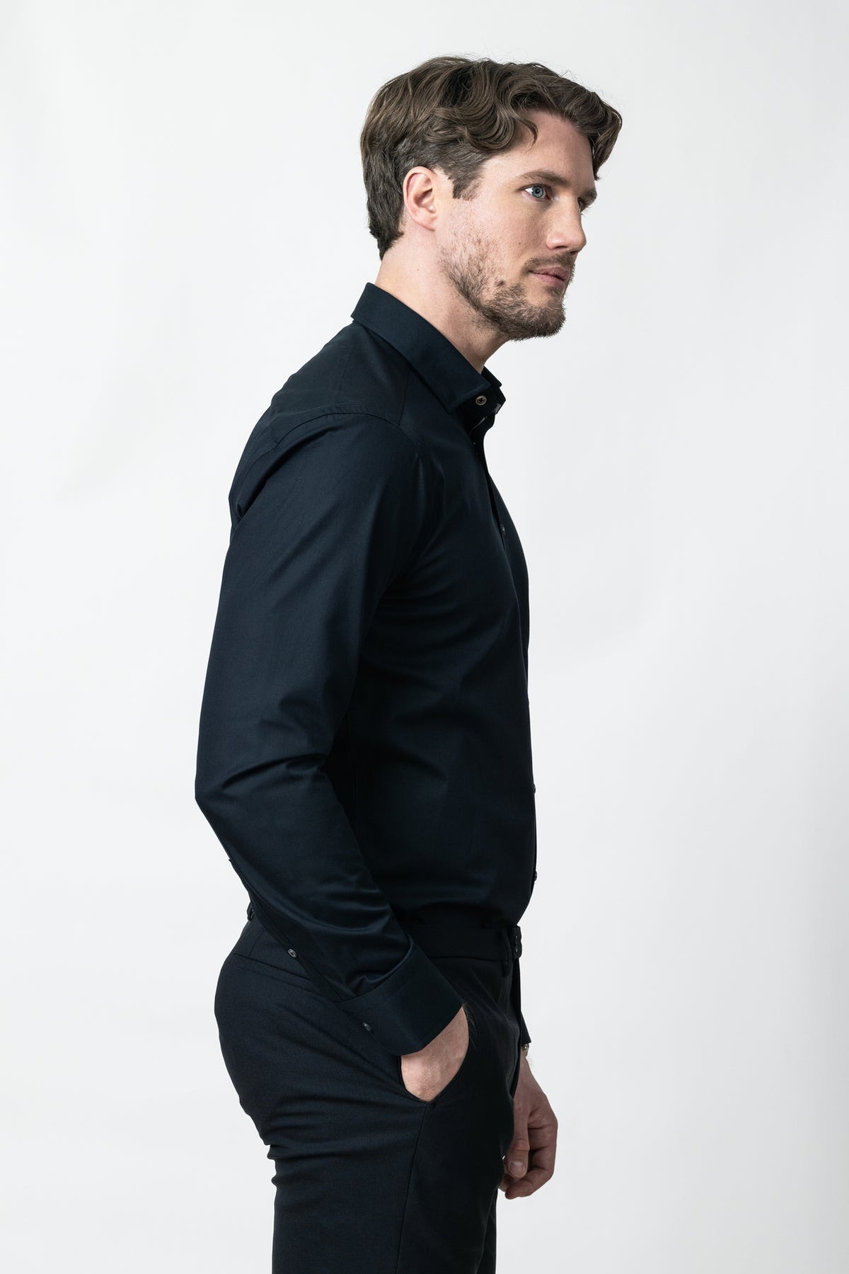 J.Harvest & Frost YB56 Twill Regular Schwarz/Grau, Produktansicht
