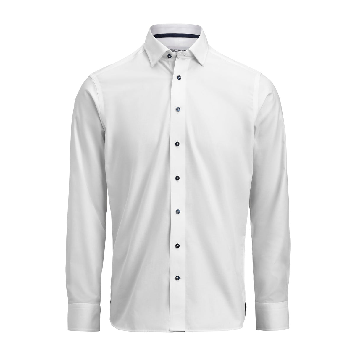 J.Harvest & Frost YB56 Twill Slim Weiss/Marineblau, Vorderansicht