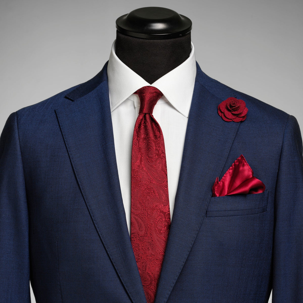 J.Harvest & Frost Giftbox Solid Paisley Tie Rot, Vorderansicht