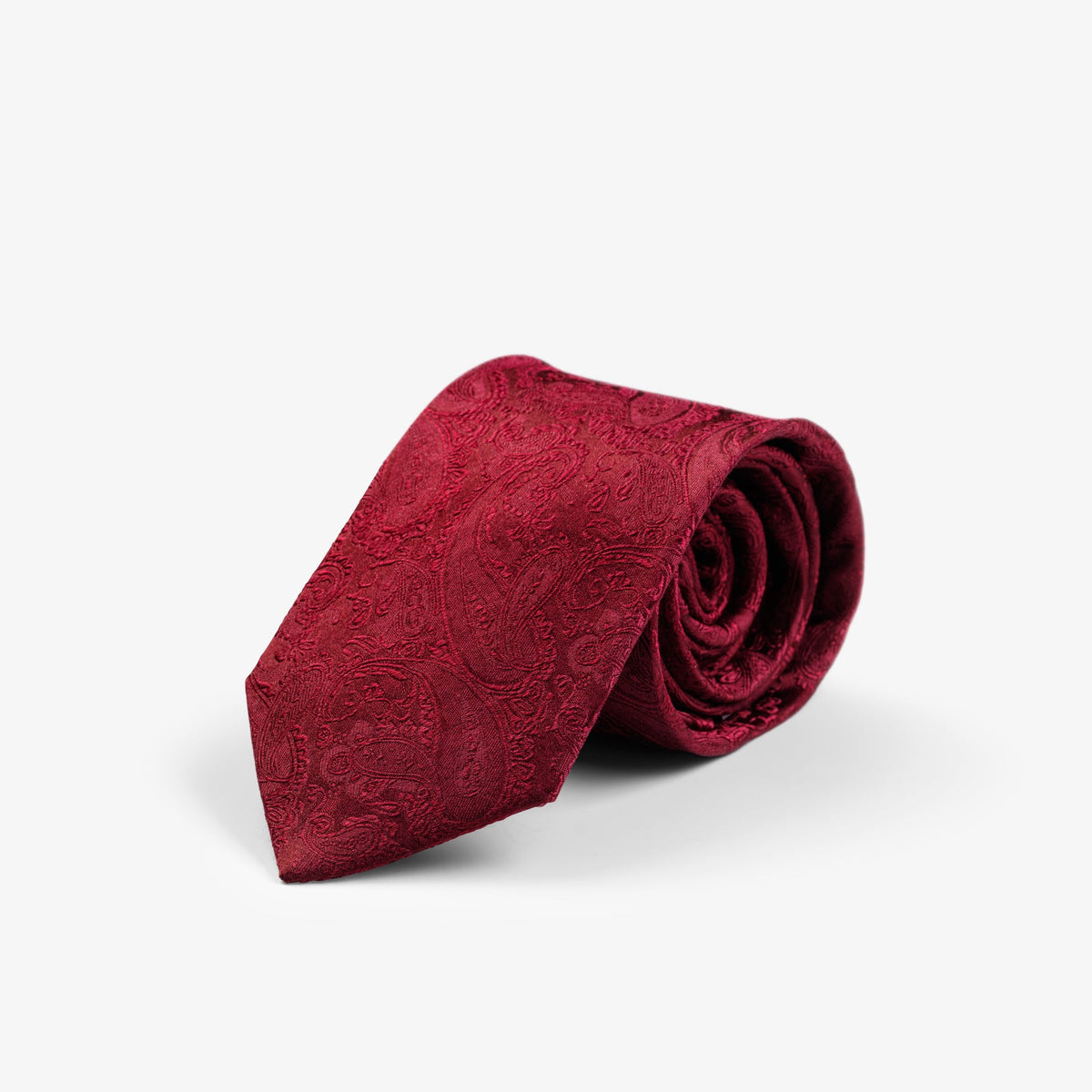 J.Harvest & Frost Giftbox Solid Paisley Tie Rot, Seitenansicht links