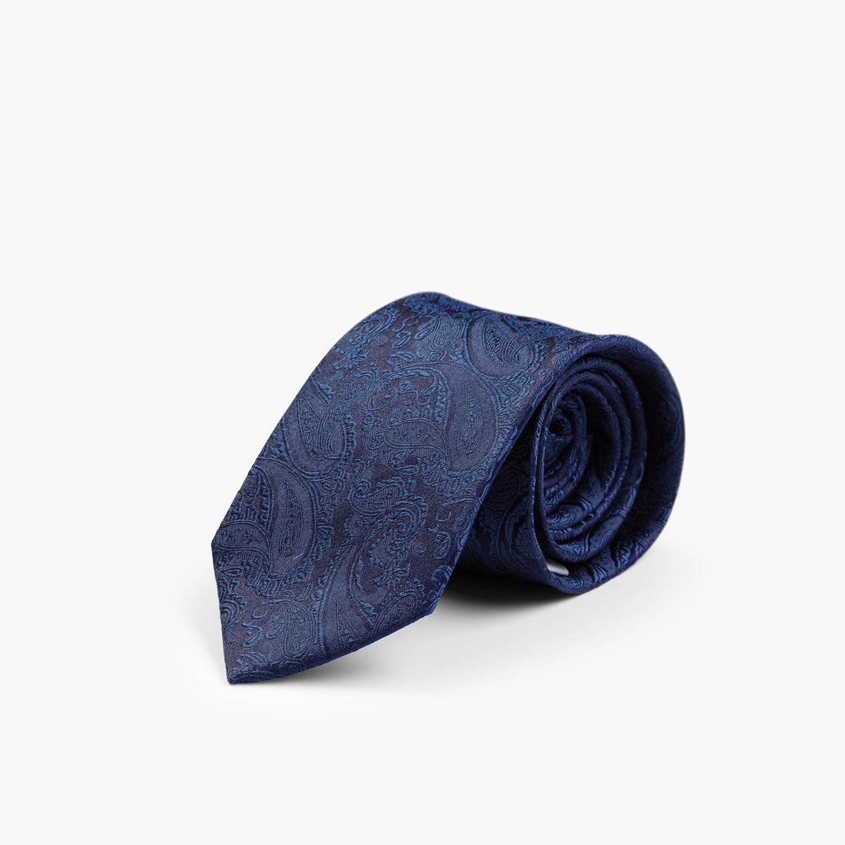 J.Harvest & Frost Giftbox Solid Paisley Tie Marineblau, Seitenansicht links