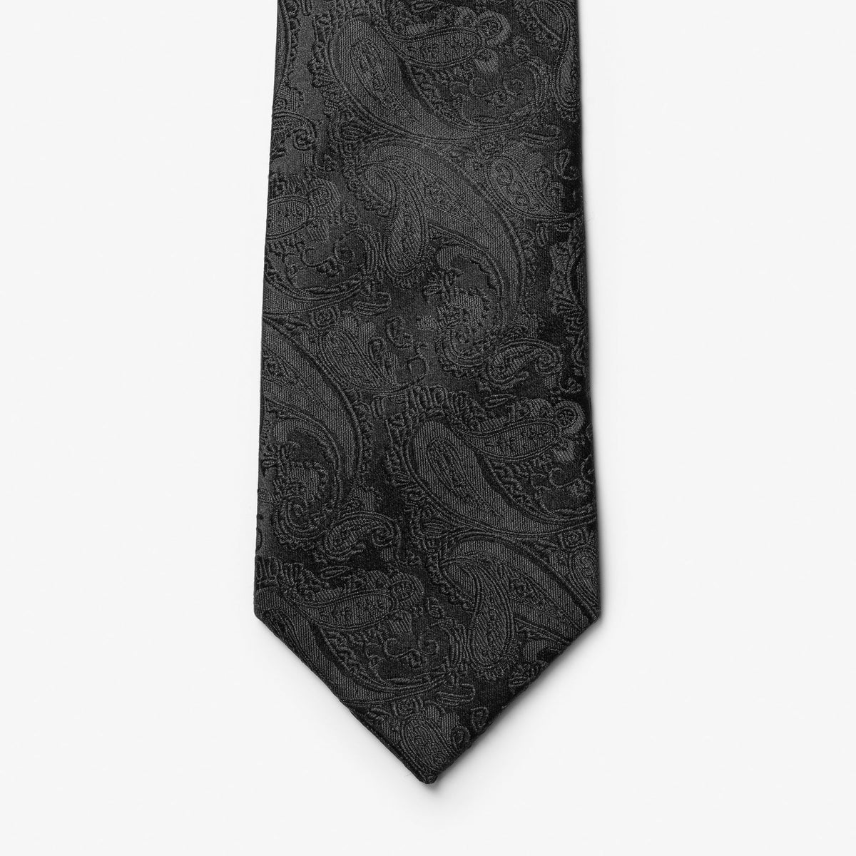 J.Harvest & Frost Giftbox Solid Paisley Tie Schwarz, Detailansicht