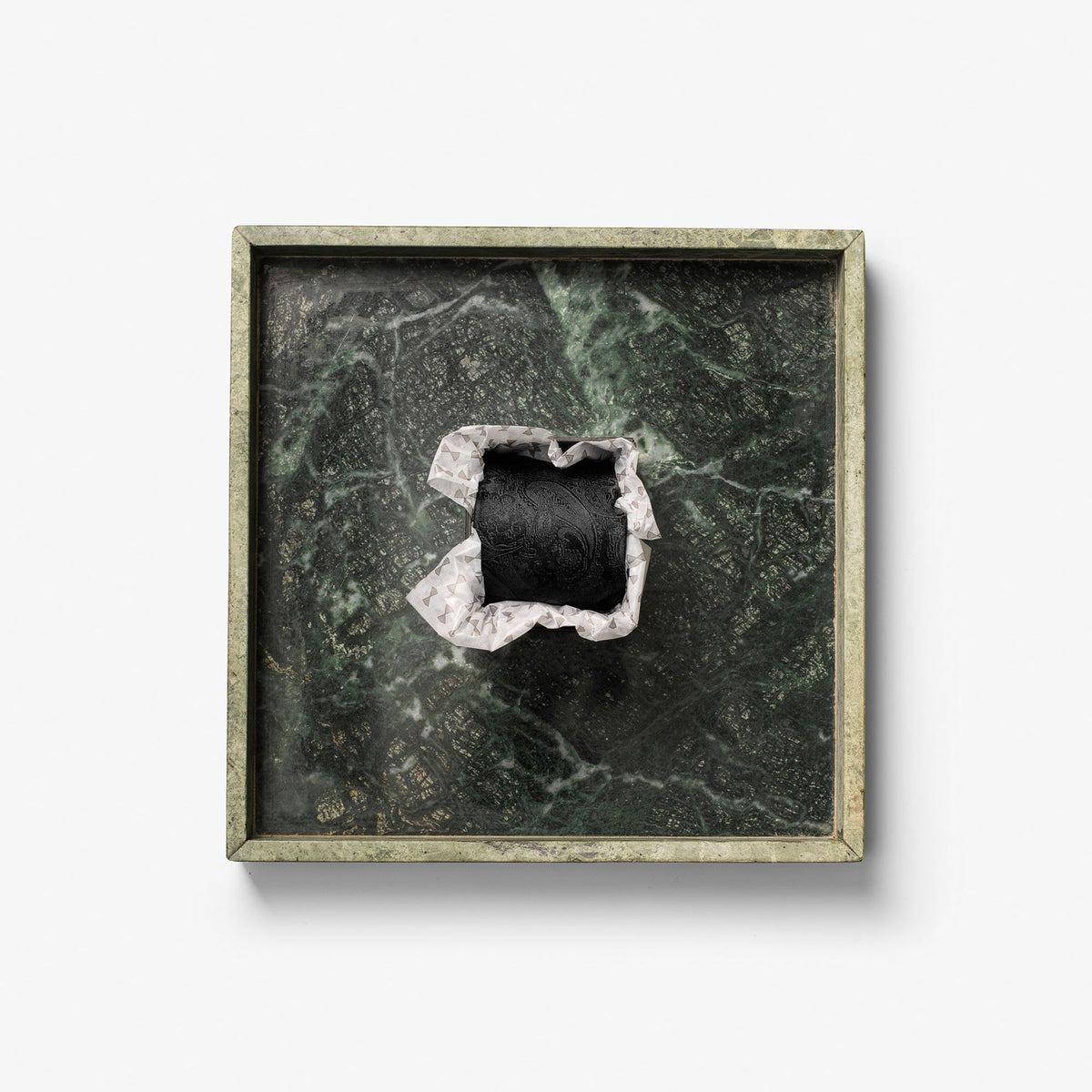J.Harvest & Frost Giftbox Solid Paisley Tie Schwarz, Detailansicht