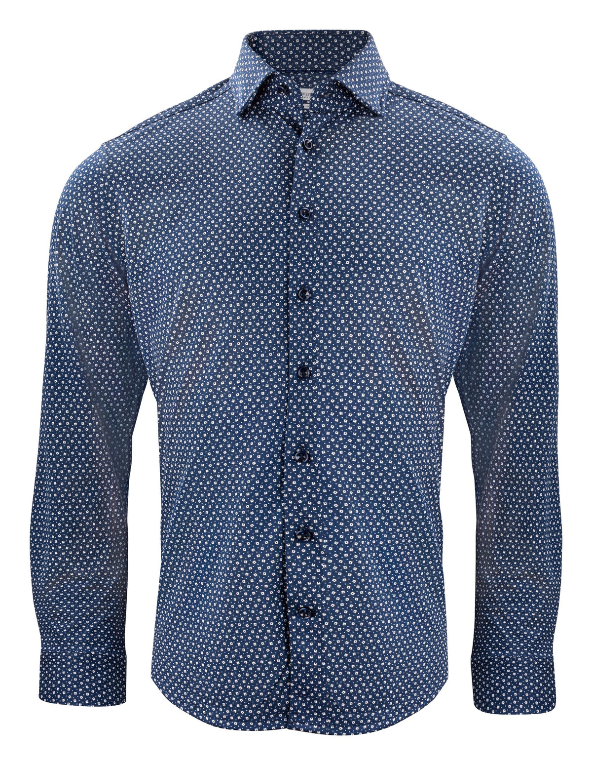 J.Harvest & Frost IB131 Pique Knit Regular Marineblau gemustert, Vorderansicht