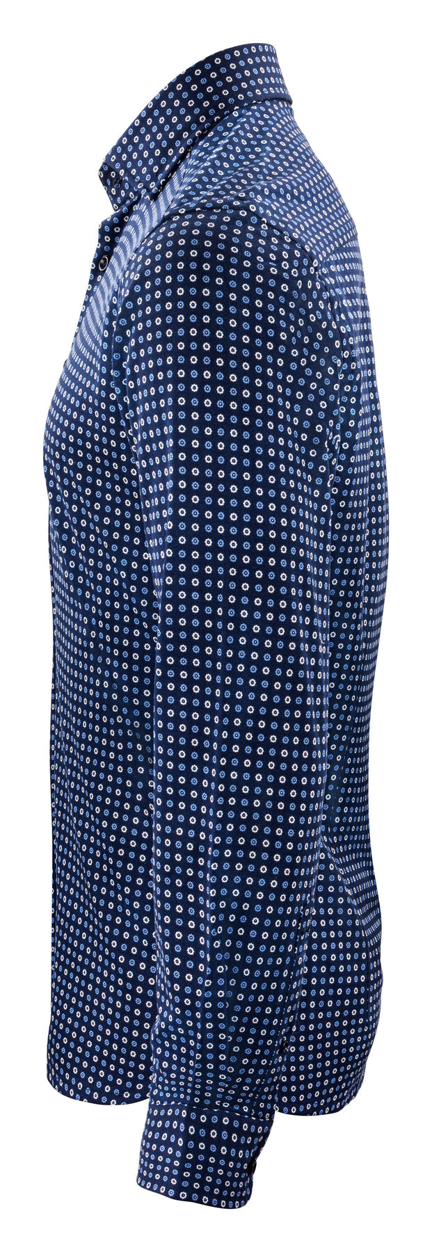 J.Harvest & Frost IB131 Pique Knit Regular Blau gemustert, Seitenansicht links