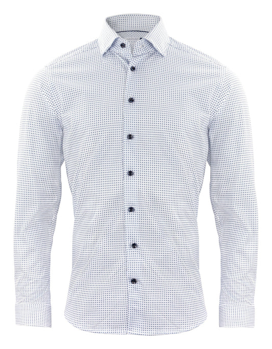 J.Harvest & Frost IB131 Pique Knit Slim Himmelblau gemustert, Vorderansicht