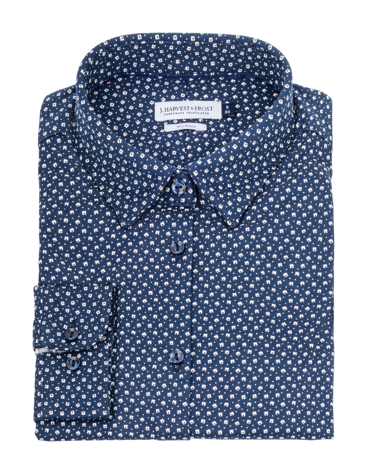 J.Harvest & Frost IB131 Pique Knit Woman Marineblau gemustert, Produktansicht