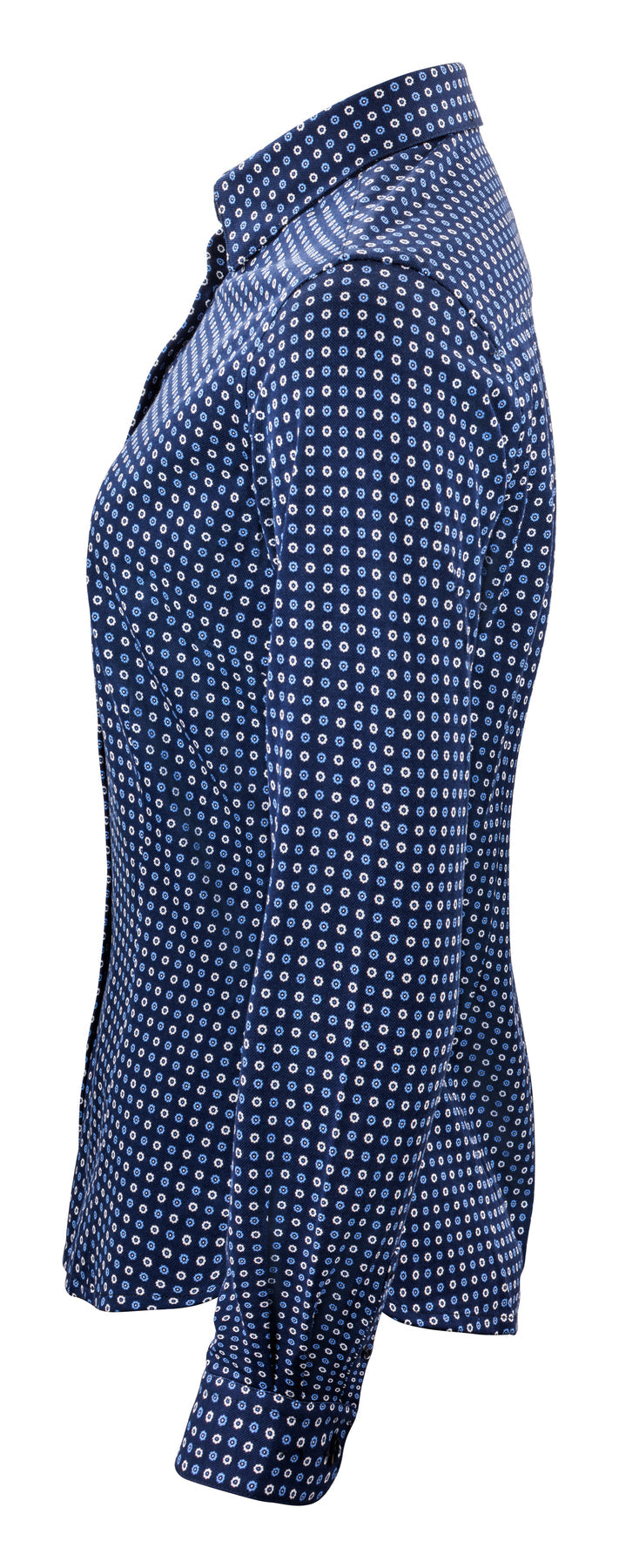 J.Harvest & Frost IB131 Pique Knit Woman Blau gemustert, Seitenansicht links
