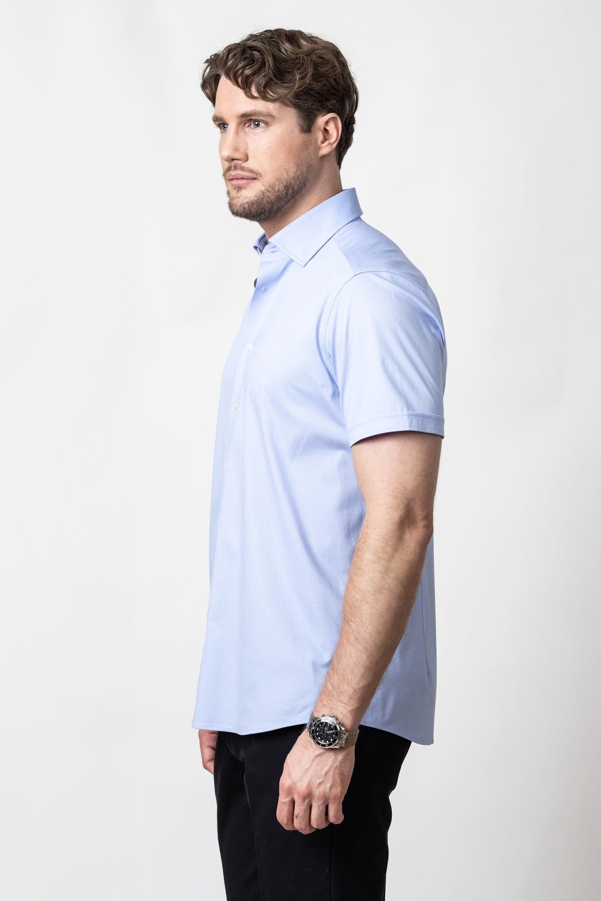 J.Harvest & Frost IB132 Interlock Knit S/S Regular Hellblau, Produktansicht