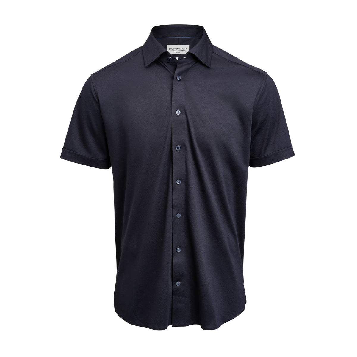 J.Harvest & Frost IB132 Interlock Knit S/S Regular Marineblau, Vorderansicht