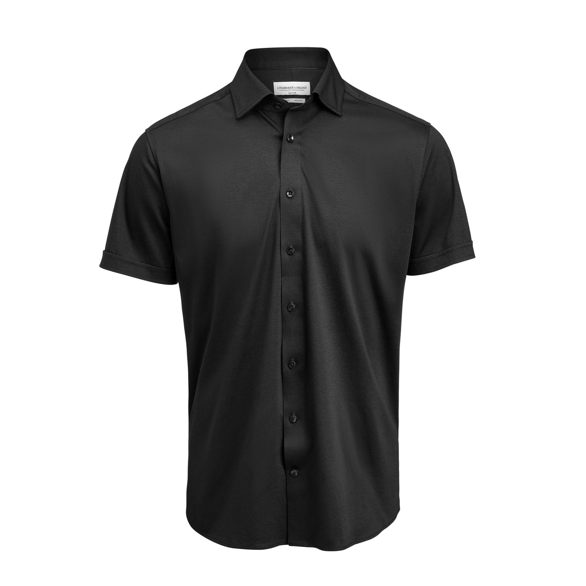 J.Harvest & Frost IB132 Interlock Knit S/S Regular Schwarz, Vorderansicht