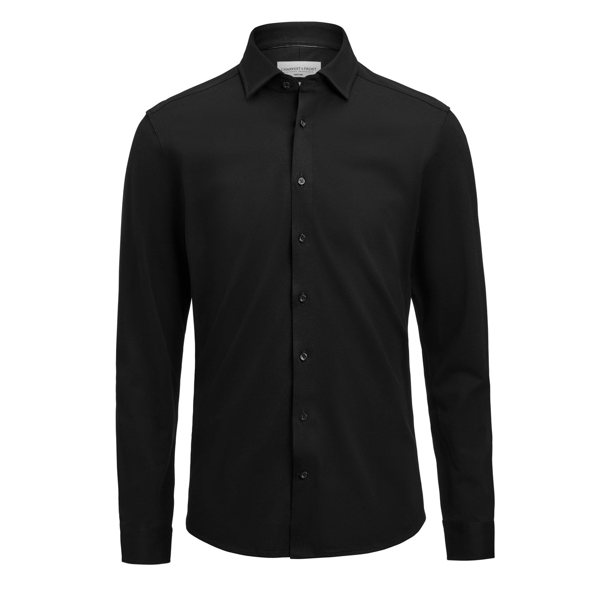 J.Harvest & Frost IB135 Pique Knit Regular Schwarz, Vorderansicht