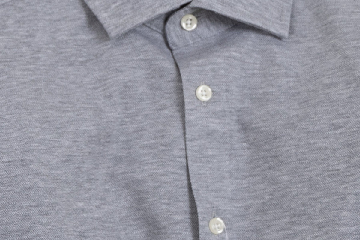 J.Harvest & Frost IB135 Pique Knit Regular Grau meliert, Detailansicht