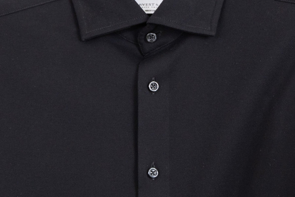 J.Harvest & Frost IB135 Pique Knit Slim Schwarz, Detailansicht