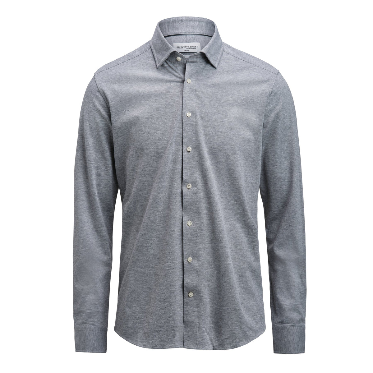 J.Harvest & Frost IB135 Pique Knit Slim Grau meliert, Vorderansicht