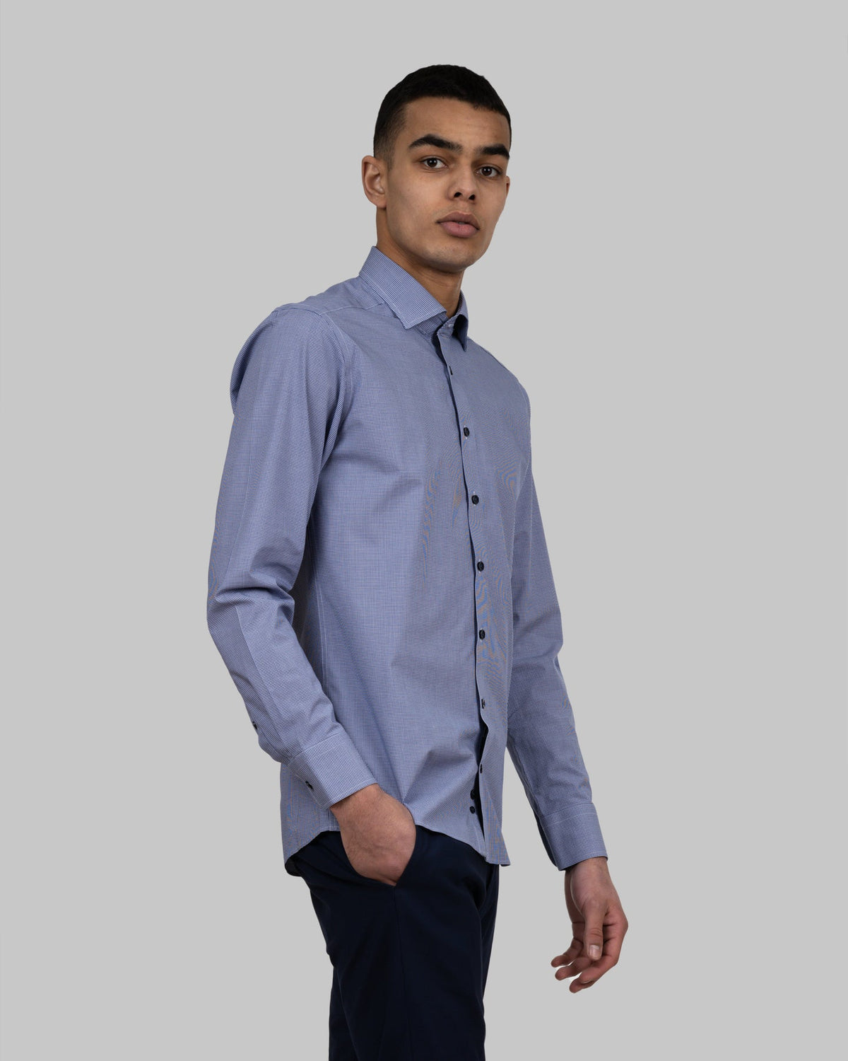 J.Harvest & Frost Purple Bow 141 Slim Fit Marineblau kariert, Produktansicht