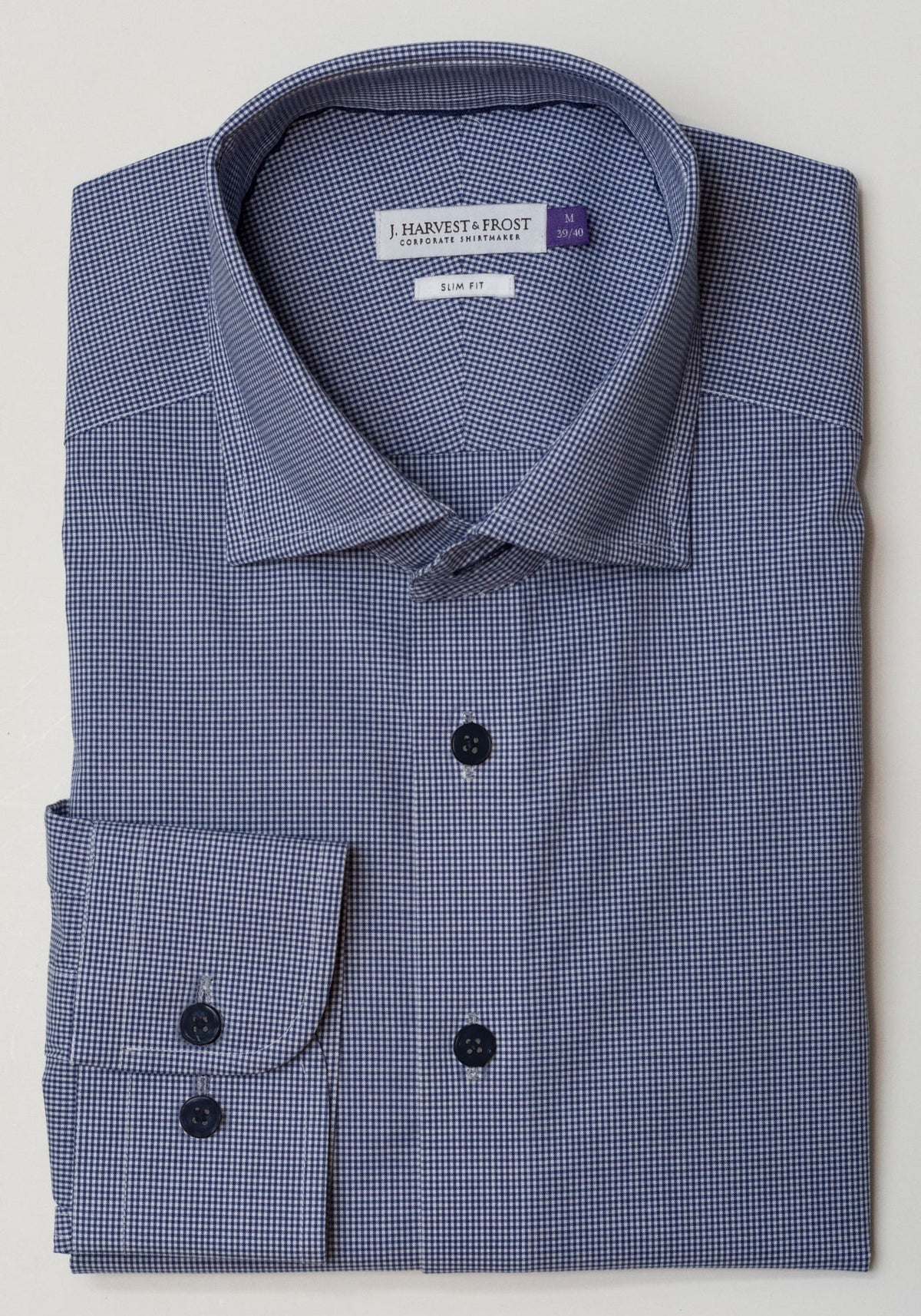 J.Harvest & Frost Purple Bow 141 Slim Fit Marineblau kariert, Produktansicht
