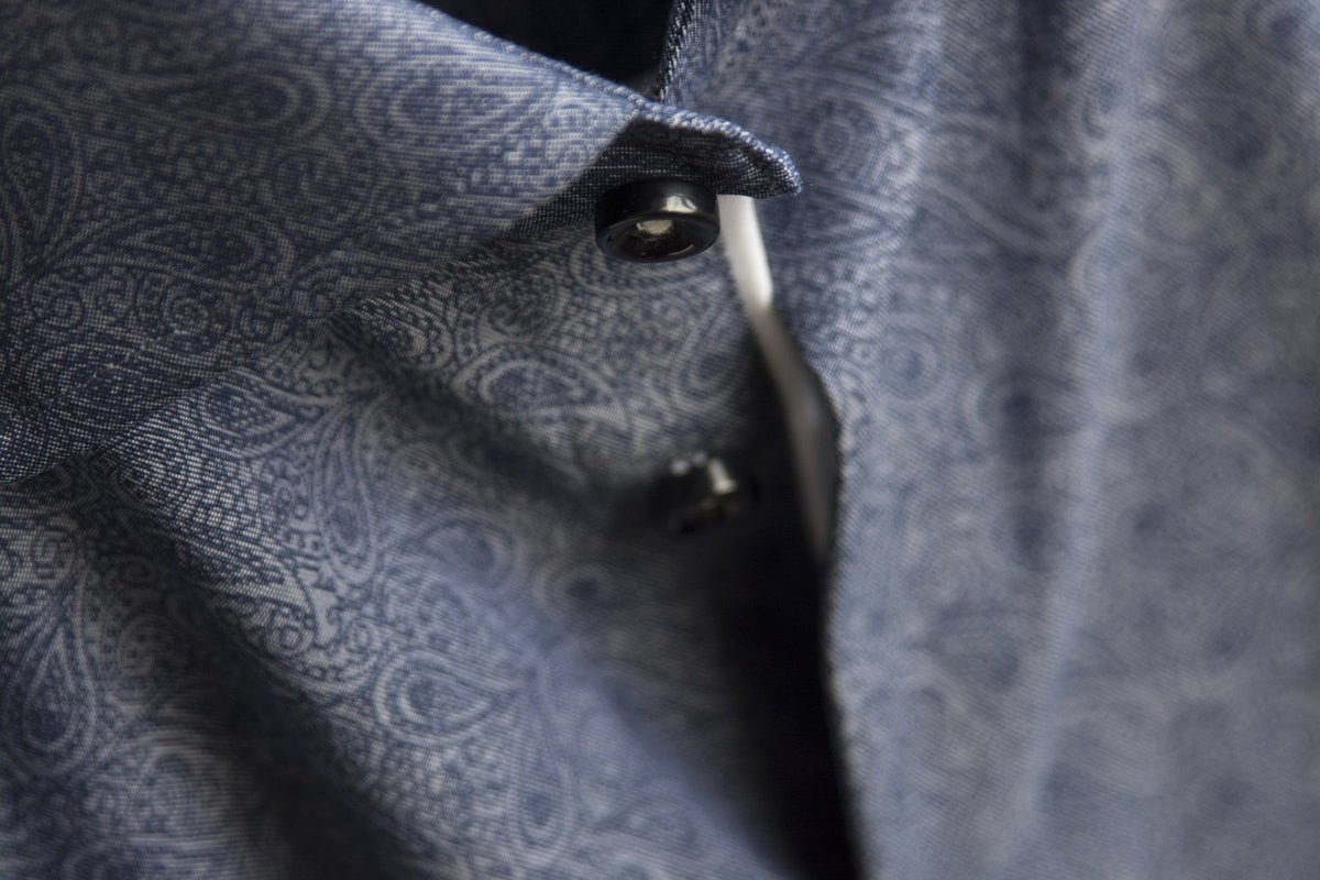 J.Harvest & Frost PB143 Twill Regular Indigo Paisley, Produktansicht