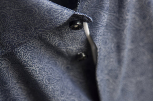 J.Harvest & Frost PB143 Twill Regular Indigo Paisley, Produktansicht