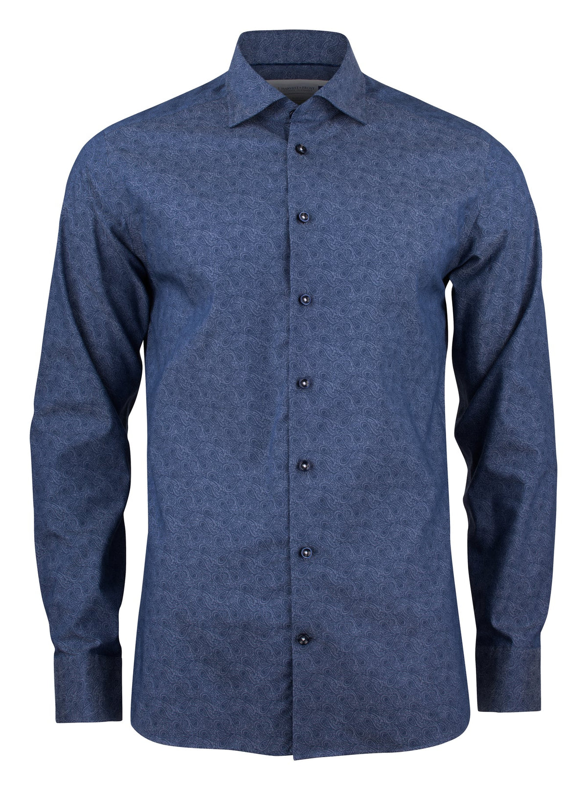 J.Harvest & Frost PB143 Twill Regular Indigo Paisley, Vorderansicht