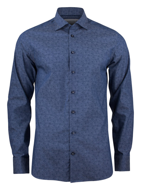 J.Harvest & Frost PB143 Twill Regular Indigo Paisley, Vorderansicht