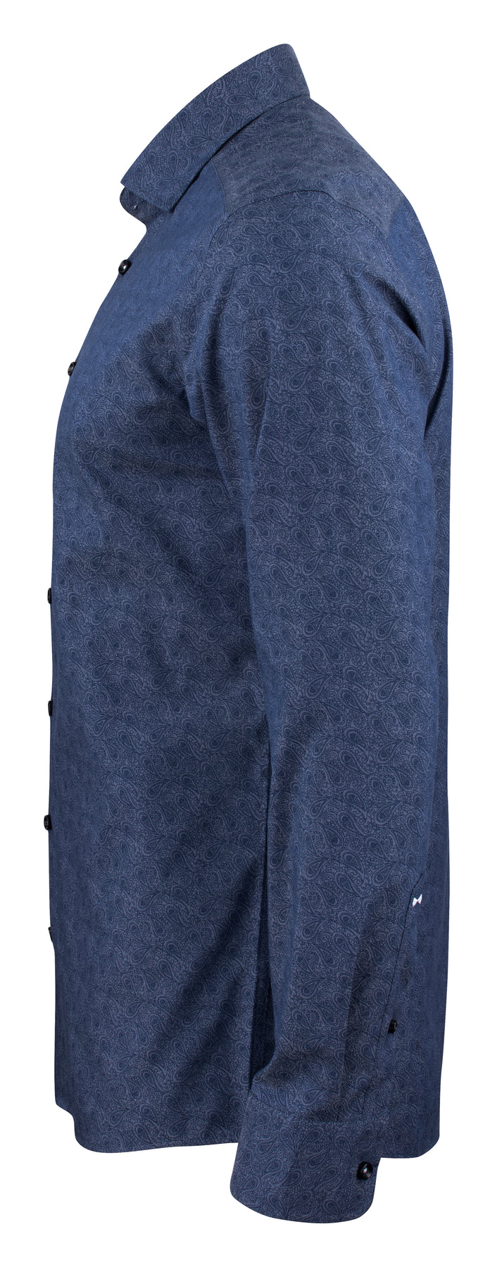 J.Harvest & Frost PB143 Twill Regular Indigo Paisley, Seitenansicht links