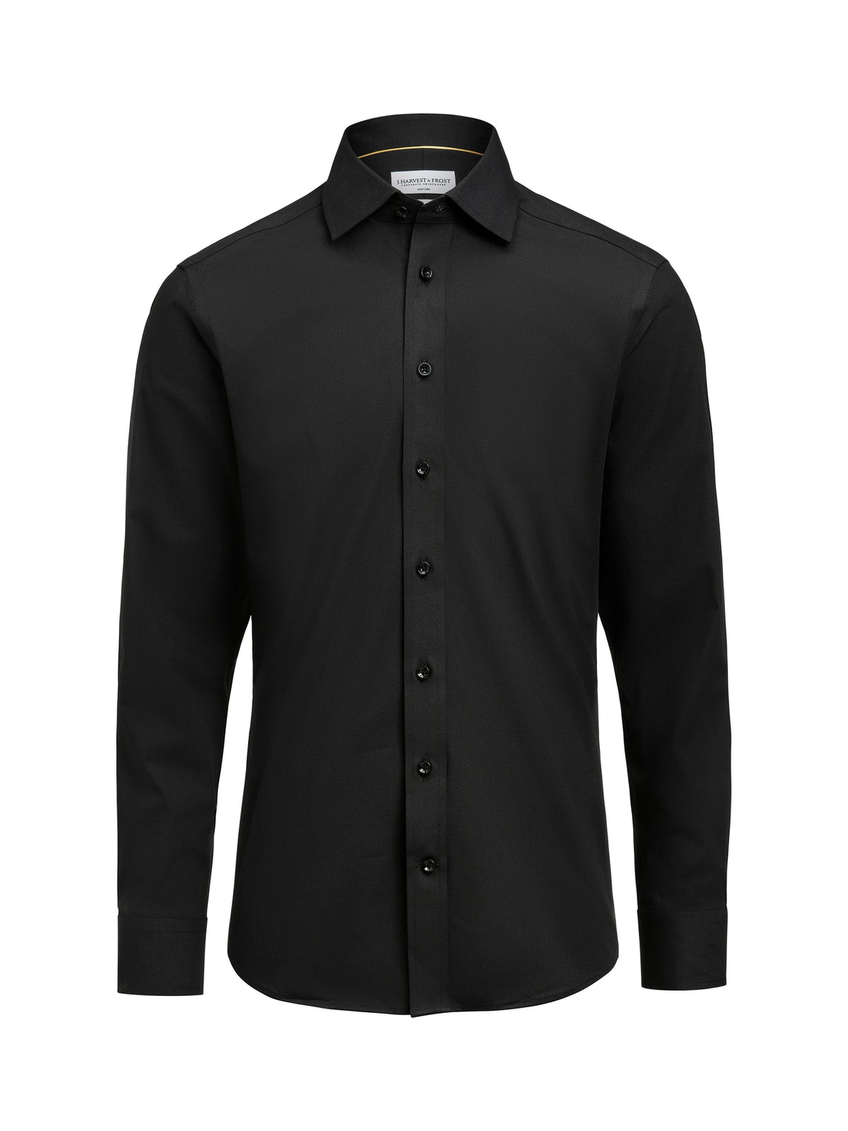J.Harvest & Frost YB150 Twill Stretch Shirt Regular Fit Men Schwarz, Vorderansicht