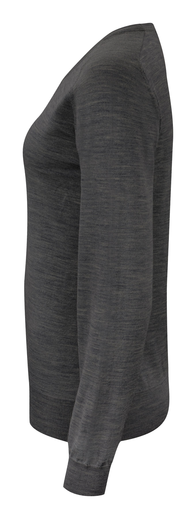 J.Harvest & Frost Merino V Woman Grau meliert, Seitenansicht links