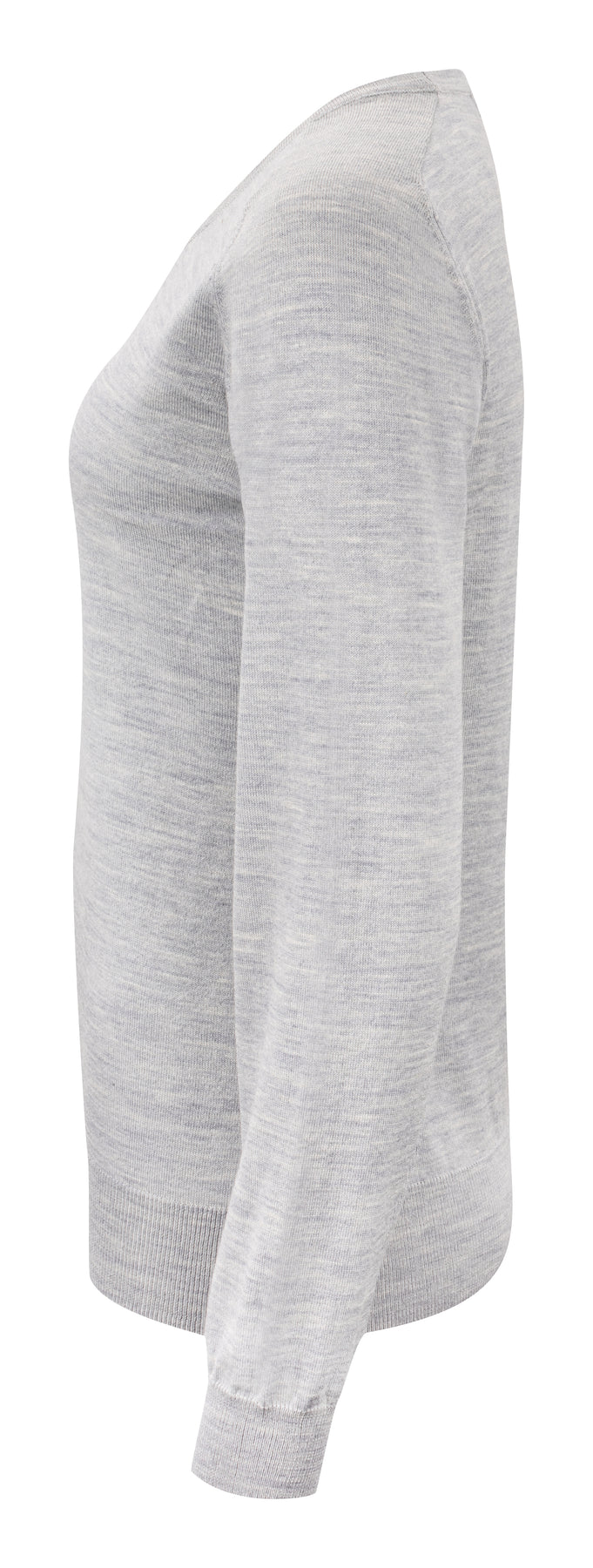 J.Harvest & Frost Merino V Woman Hellgrau meliert, Seitenansicht links