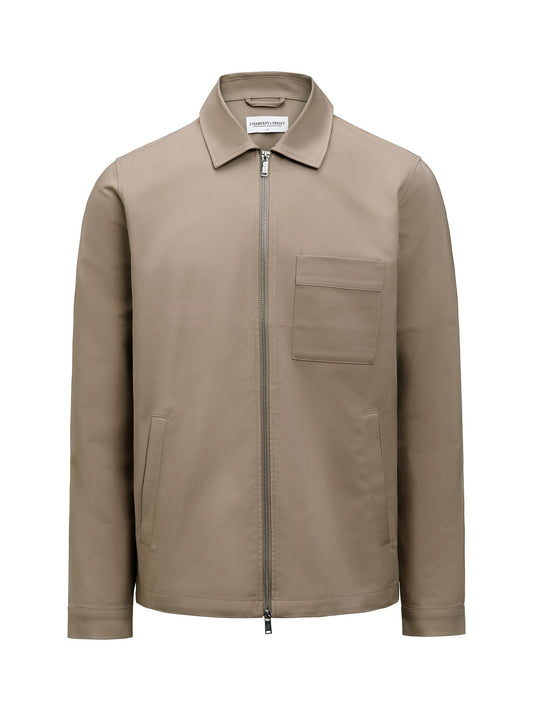 J.Harvest & Frost Modern Zip Overshirt Walnuss, Vorderansicht
