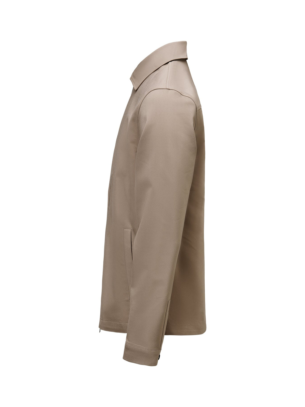 J.Harvest & Frost Modern Zip Overshirt Walnuss, Seitenansicht links