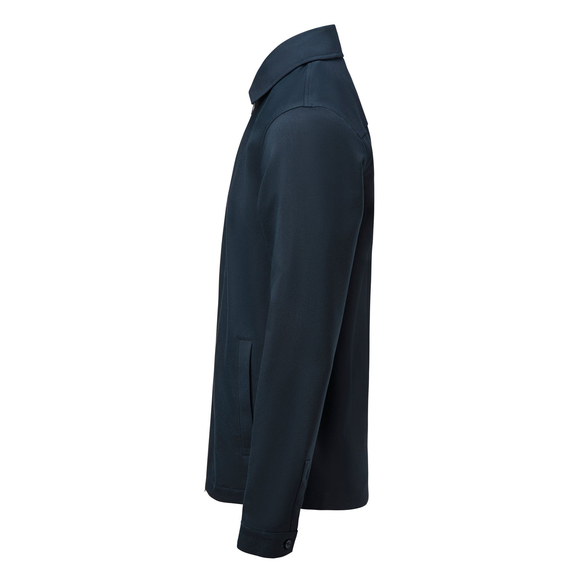 J.Harvest & Frost Modern Zip Overshirt Marineblau, Seitenansicht links