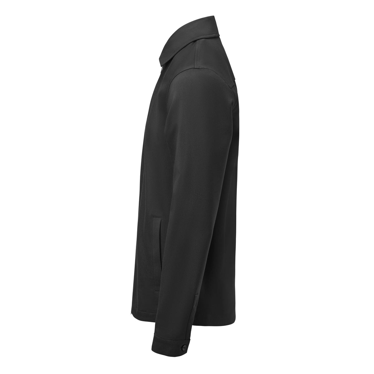J.Harvest & Frost Modern Zip Overshirt Schwarz, Seitenansicht links