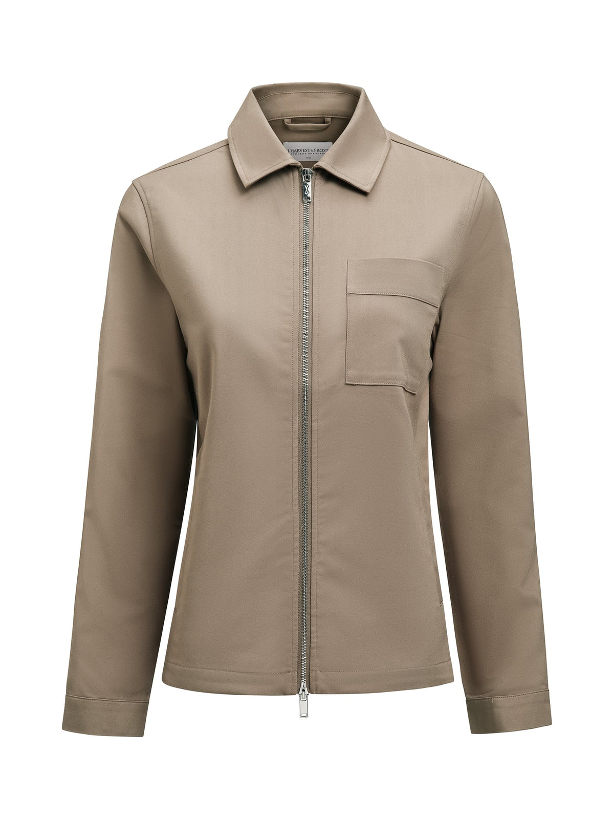 J.Harvest & Frost Modern Zip Overshirt Woman Walnuss, Vorderansicht