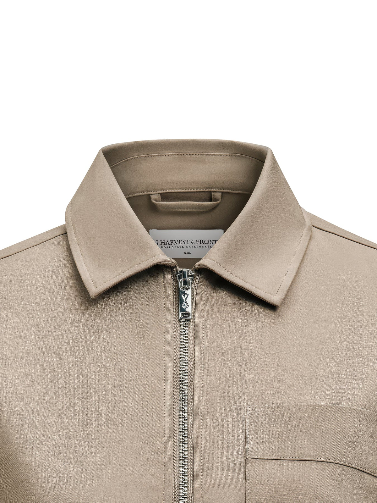 J.Harvest & Frost Modern Zip Overshirt Woman Walnuss, Vorderansicht