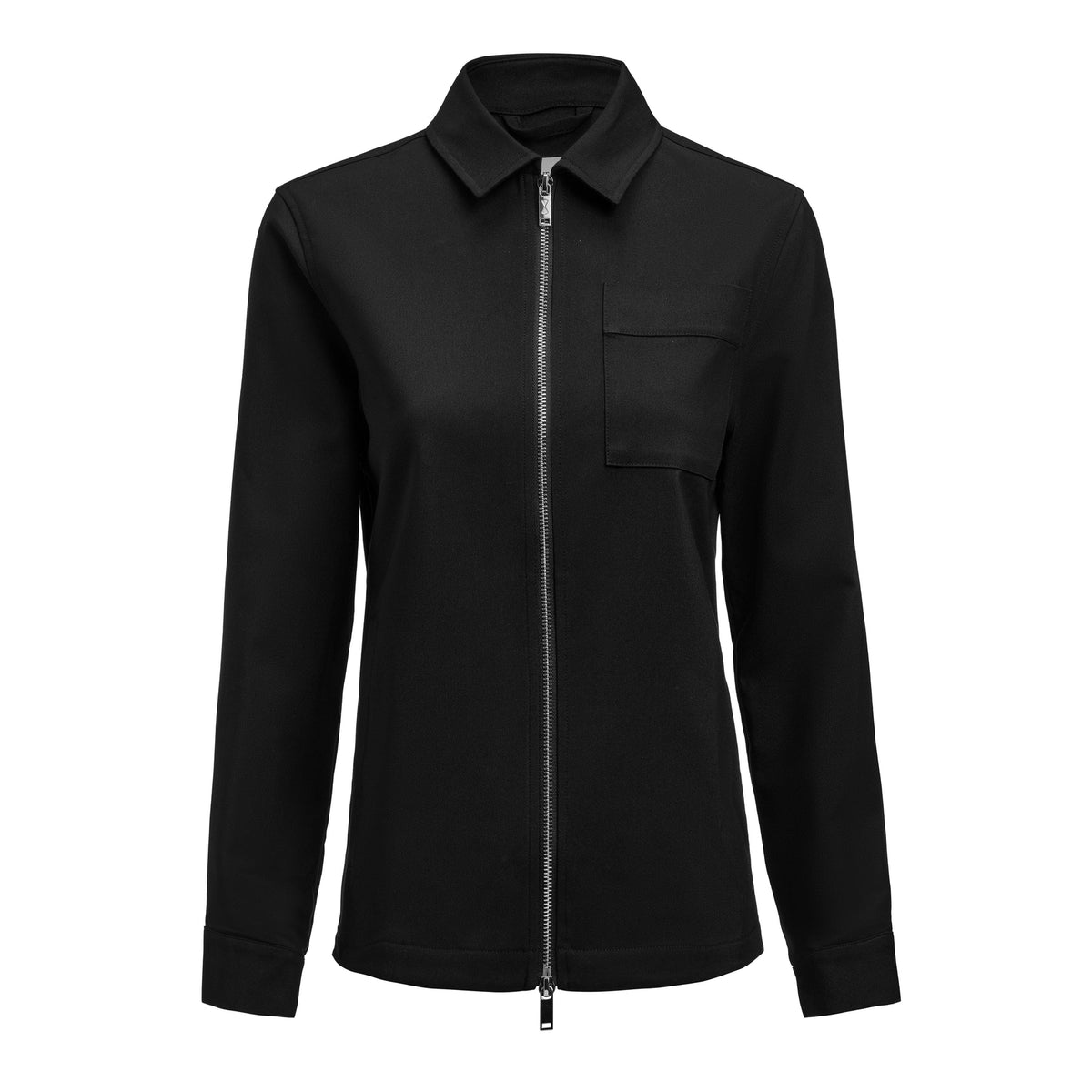J.Harvest & Frost Modern Zip Overshirt Woman Schwarz, Vorderansicht