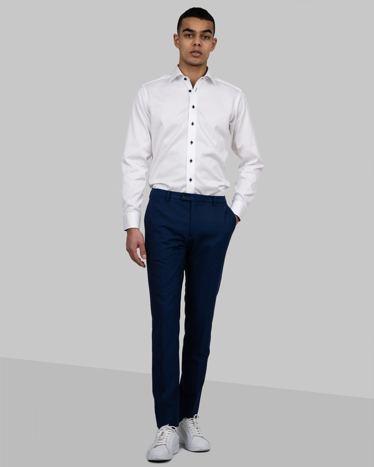 J.Harvest & Frost Classic Trouser Man Marineblau meliert, Produktansicht