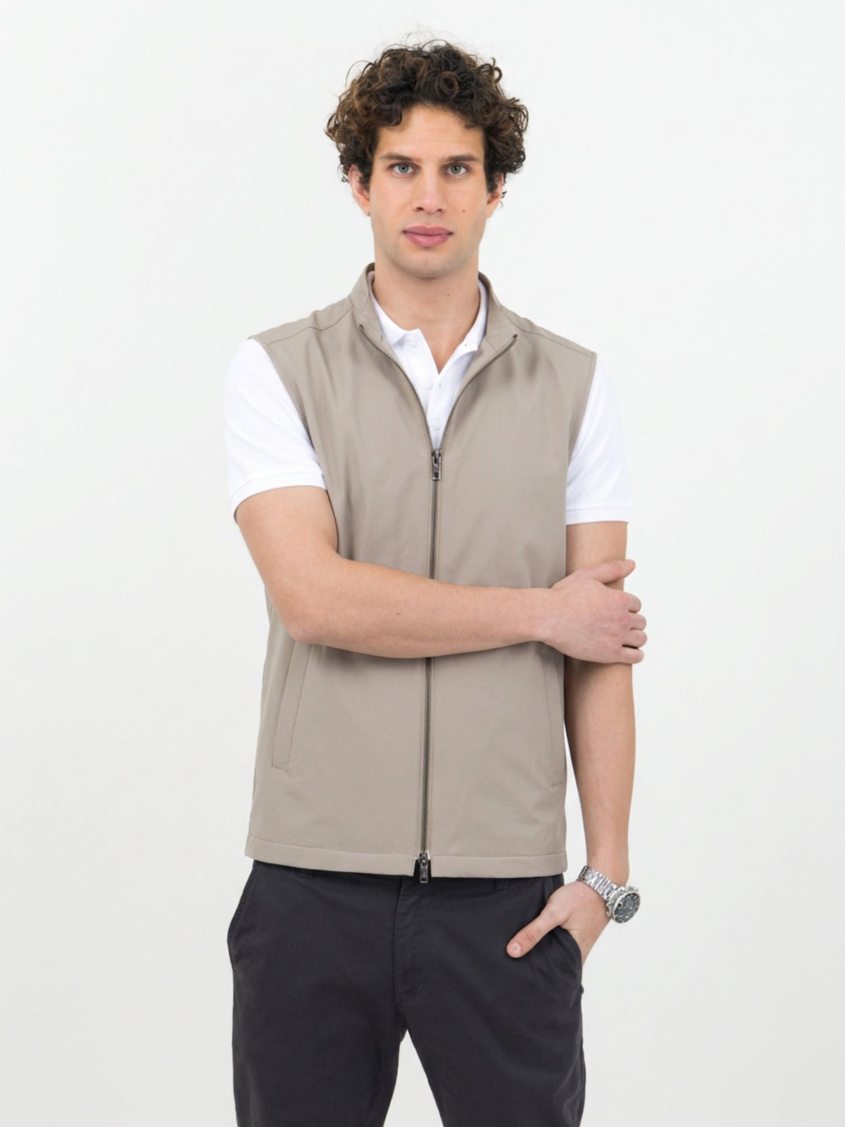 J.Harvest & Frost Modern Vest Walnuss, Vorderansicht