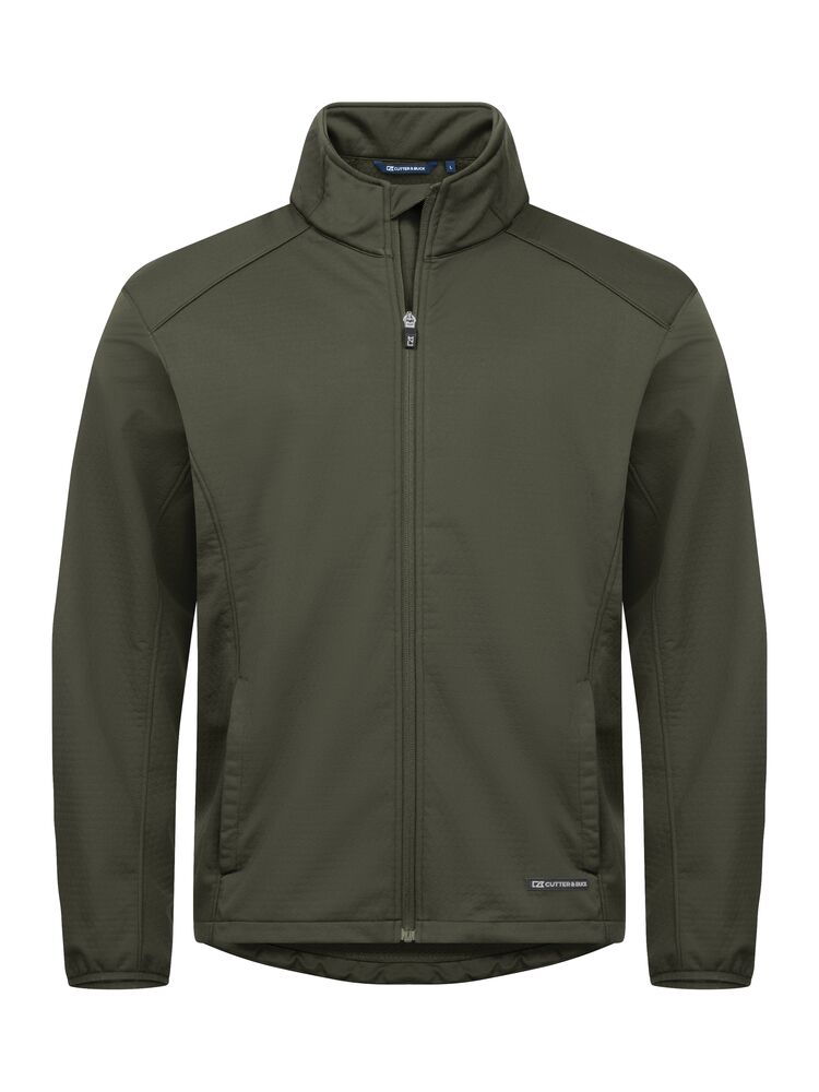 Cutter & Buck Oak Harbor Softshelljacke Herren Dunkel Grün, Vorderansicht