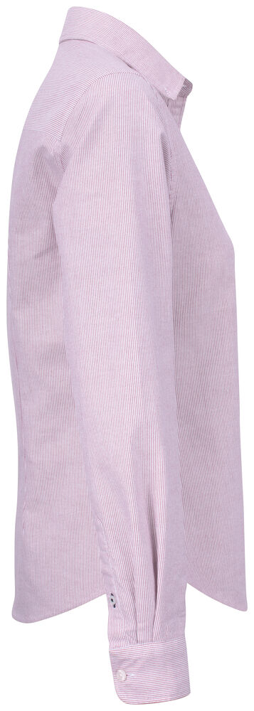 Cutter & Buck Belfair Oxford Bluse Damen Rosa mit weissem Streifen, Seitenansicht rechts