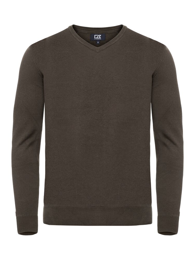 Cutter & Buck Oakville V-Neck Herren Mokka, Vorderansicht