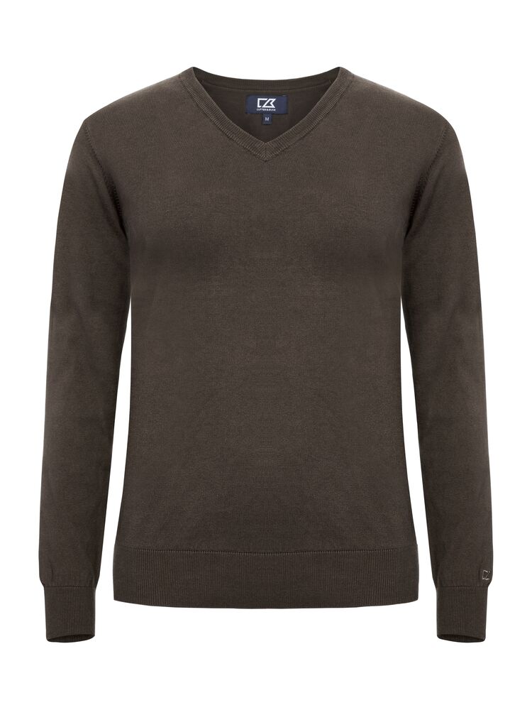 Cutter & Buck Oakville V-Neck Damen Mokka, Vorderansicht