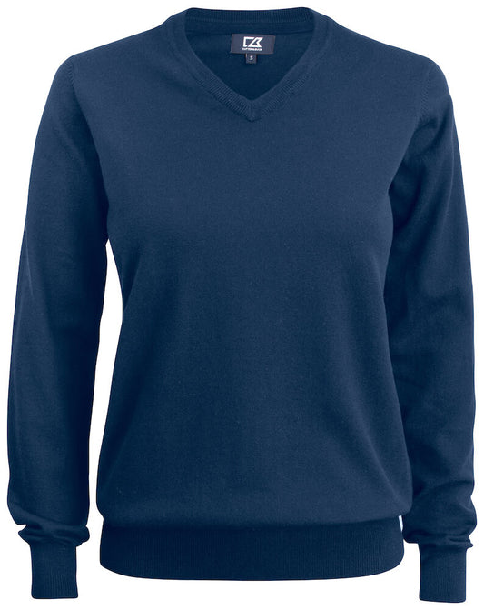 Cutter & Buck Oakville V-Neck Damen Dunkel Marine, Vorderansicht