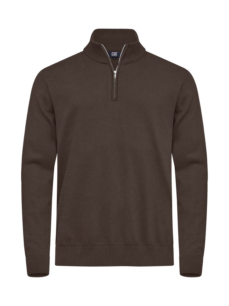 Cutter & Buck Oakville Half Zip Herren Mokka, Vorderansicht