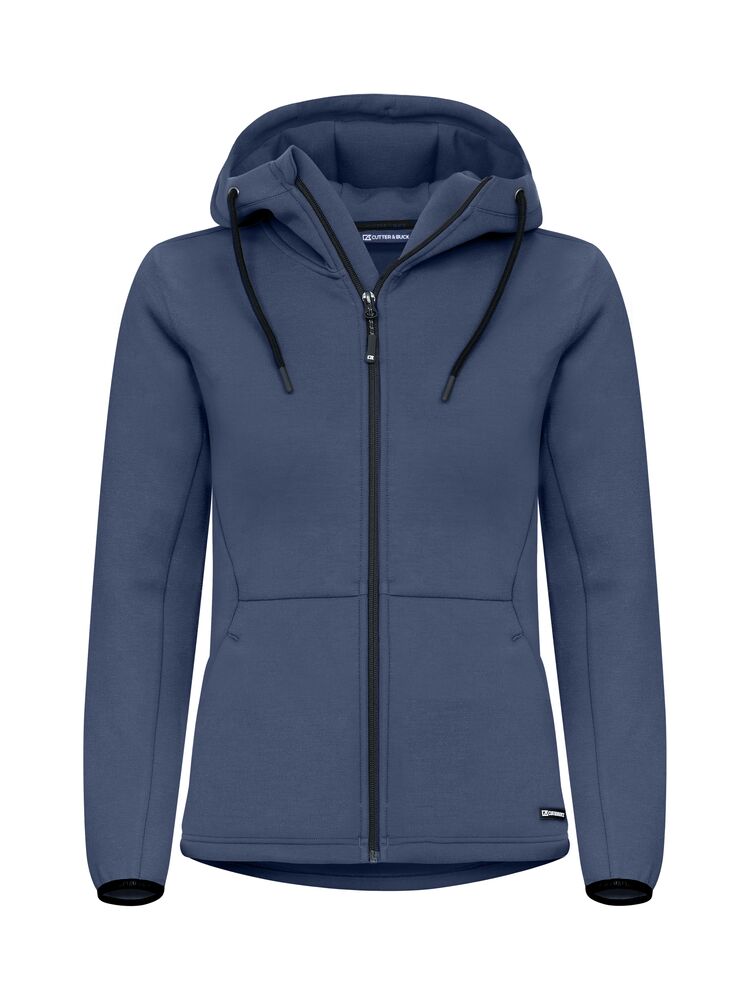 Cutter & Buck Pemberton Hood FZ Damen Bleu Officier, Vorderansicht