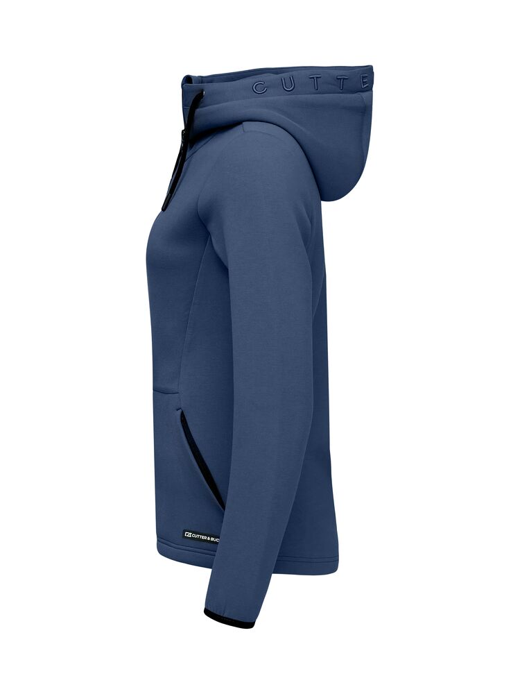 Cutter & Buck Pemberton Hood FZ Damen Bleu Officier, Seitenansicht links
